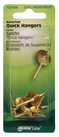 AnchorWire Brass-Plated Assorted Quick Hanger 10 lb. 6 p