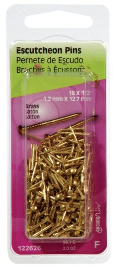 18 Ga. x 1/2 in. L Brass Escutcheon Pins 1 pk 2 oz.