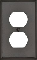 Brown 1 gang Thermoset Plastic Duplex Outlet Wall Plate