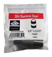 1/2 in. MPT x 2-1/2 in. L Stainless Steel Nipple