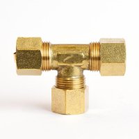 (image for)  1/2 in. Compression X 1/2 in. D Compression Yellow Brass Tee