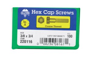 3/8 in. Dia. x 3/4 in. L Heat Treated Steel Hex Head Cap