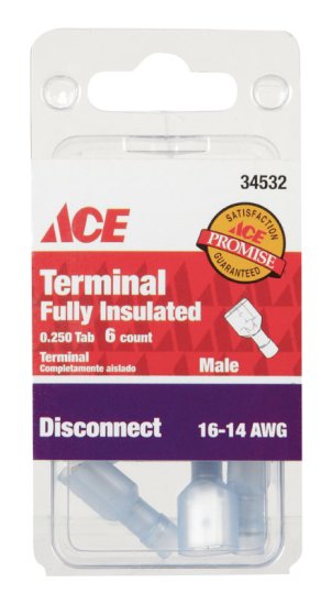 Insulated Wire Male Disconnect Blue 10 pk