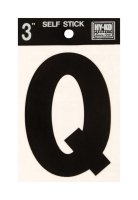 3 in. Black Vinyl Self-Adhesive Letter Q 1 pc.