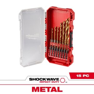 (image for) Steel Impact Rated Drill Bit Set Hex Shank 15 pc