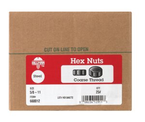 5/8 Zinc-Plated Steel USS Hex Nut 341 pk