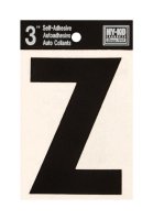 3 in. Black Vinyl Self-Adhesive Letter Z 1 pc.