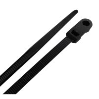 8 in. L Black Cable Tie with Mount 100 pk
