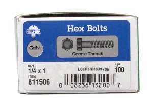 1/4 in. Dia. x 1 in. L Hot Dipped Galvanized Steel Hex B