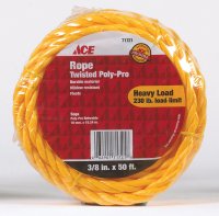 3/8 in. Dia. x 50 ft. L Yellow Twisted Poly Rope