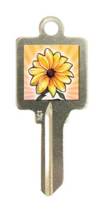 Yellow Flower House/Office Key Blank SC1 - KL0 Single side