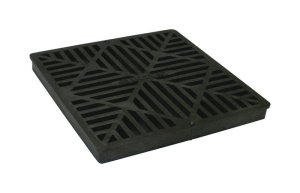 (image for) 12 in. Black Square Polyolefin Drain Grate