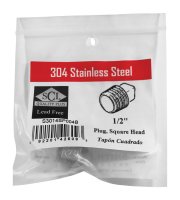 1/2 in. MPT Stainless Steel Square Head Plug