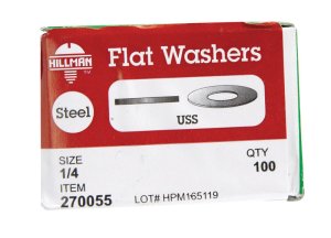 Zinc-Plated Steel 1/4 in. USS Flat Washer 100 pk