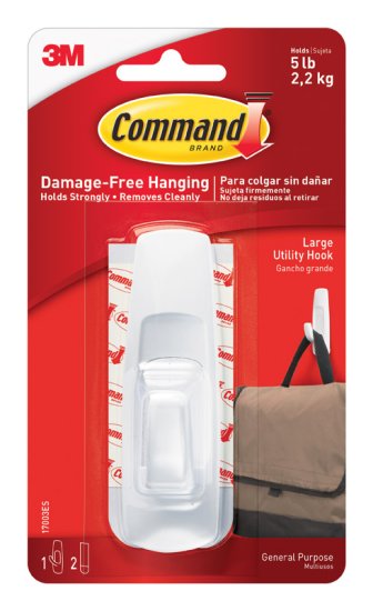 Command Large Plastic Hook 3-7/8 in. L 1 pk