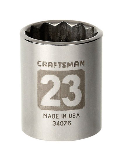 23 mm x 1/2 in. drive Metric 12 Point Standard Socket 1 pc.