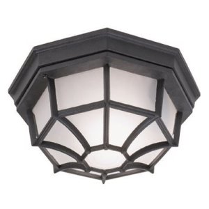 MONUMENT OUTDOOR CEILING MOUNT LIGHT FIXTURE, BLACK, 10