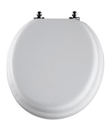 Round White Vinyl Cushioned Toilet Seat