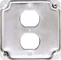Square Steel Box Cover For 1 Duplex Receptacle