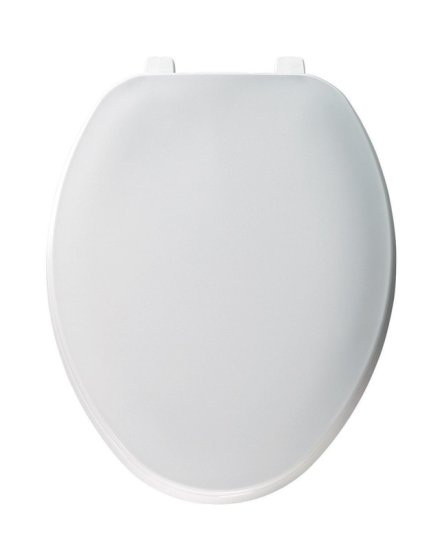 Plastic Elongated Closed Front Toilet Seat with Cover in White