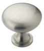 Round Cabinet Knob 1-1/4 in. Dia. 1-1/8 in. Satin Nickel