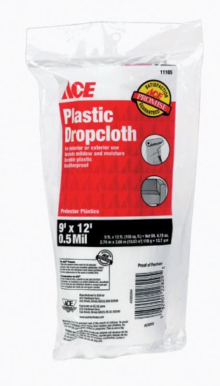 9 ft. W x 12 ft. L x 0.5 mil Plastic Drop Cloth 1 pk