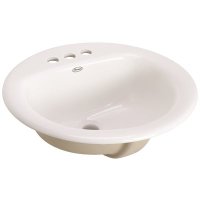 19 in. Round Drop-In Bathroom Sink in White