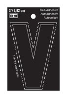 3 in. Black Vinyl Self-Adhesive Letter V 1 pc.