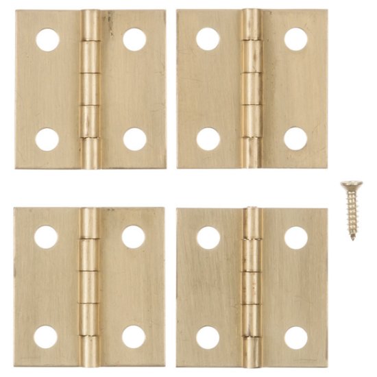 1 in. W x 1 in. L Polished Brass Brass Broad Hinge 4 pk