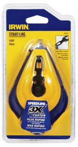 Strait-Line 2 oz. Blue Fast Retrieve Chalk Line Reel 100 f