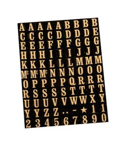 3/8 in. Gold Polyester Self-Adhesive Letter and Number Set
