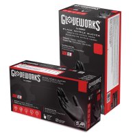 Nitrile Disposable Gloves X-Large Black Powder Free 100 pk