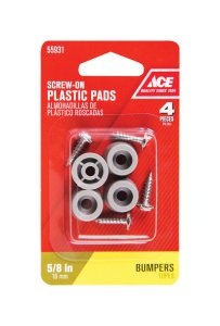 Plastic Bumper Pads Gray Round 5/8 in. W 4 pk