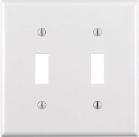 White 2 gang Thermoset Plastic Toggle Wall Plate 1 pk