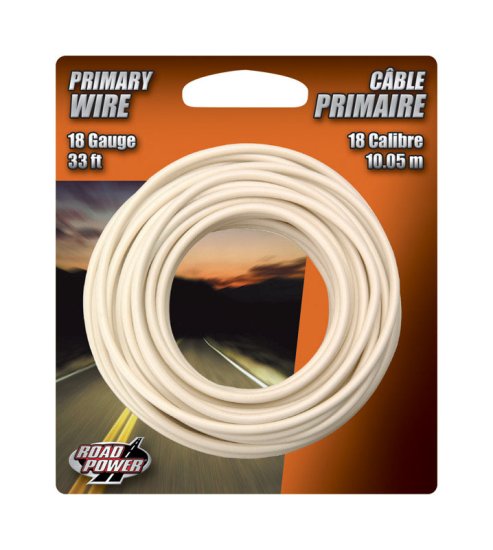 33 ft. 18 Ga. Primary Wire White