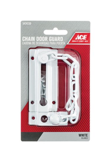 3.38 in. L White Steel Chain Door Guard