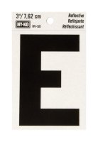 3 in. Reflective Black Vinyl Self-Adhesive Letter E 1 pc.