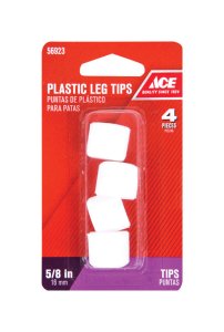 Plastic Leg Tip White Round 5/8 in. W 4 pk