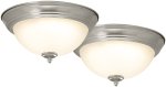 11 in. Satin Nickel Dome Light LED 2-Pack