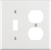 White 2 gang Thermoset Plastic Duplex/Toggle Wall Plate