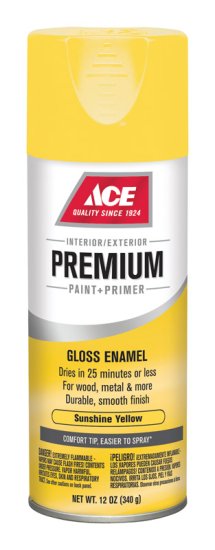 Premium Gloss Sunshine Yellow Enamel Spray Paint 12 oz.