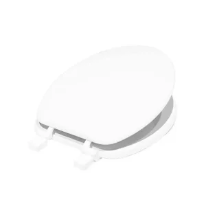 (image for) Elongated White Wood Toilet Seat