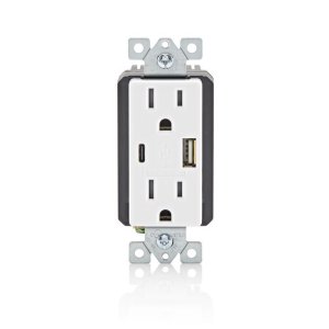 (image for) Decora 15 amps White USB Outlet Charger 5-15R 1 pk