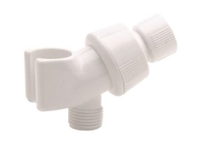 White Plastic Shower Arm Mount