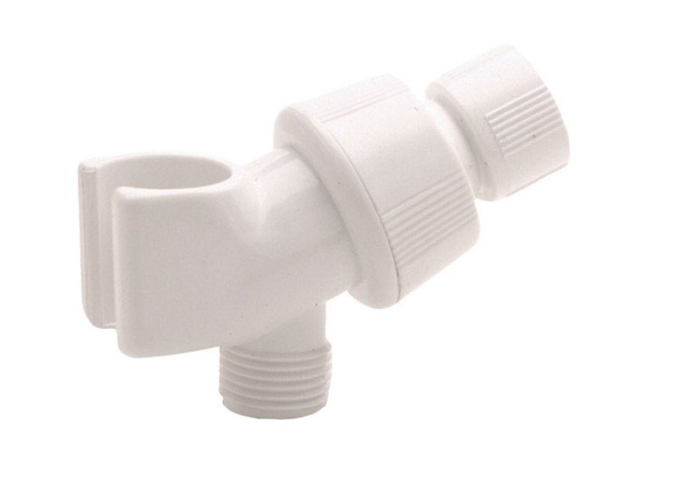 White Plastic Shower Arm Mount