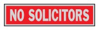 Red Informational Sign 2 in. H x 8 in. W No Soliciting