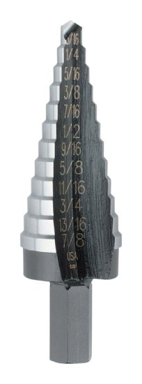 Unibit 3/16 to 7/8 in. x 6 in. L High Speed Steel Step Dri