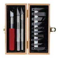 10 in. Fixed Blade Hobby Knife Set Brown 13 pc.