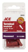Insulated Wire Female Disconnect Red 6 pk
