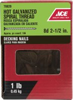 8D 2-1/2 in. Deck Steel Nail Flat 1 lb.